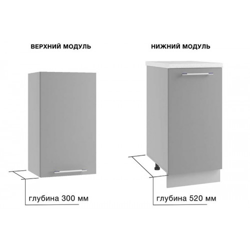 Кухня Лофт-12 Штукатурка белая/Штукатурка серая