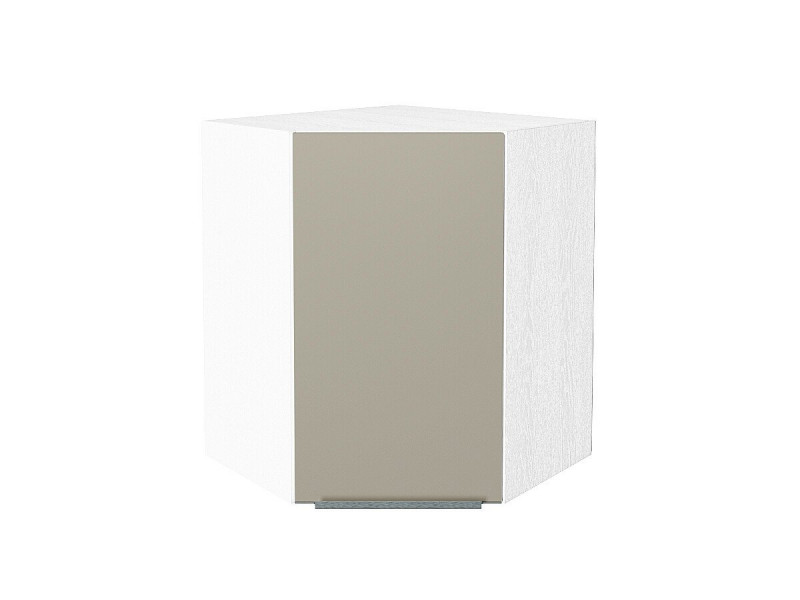 716*600*600 Шкаф верхний угловой Фьюжн Silky Grey Белый
