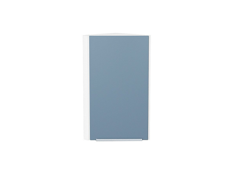 716*300*306 Шкаф верхний торцевой Фьюжн Silky Blue Белый